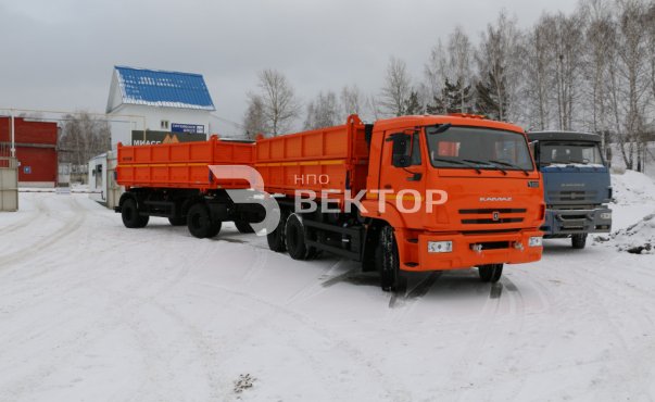 КАМАЗ-45143 с прицепом НЕФАЗ-8560 (зерновоз)